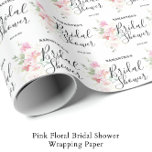 Pink Floral Bridal Shower  Wrapping Paper<br><div class="desc">Wrap your gifts in soft, romantic elegance with this Pink Floral Bridal Shower Wrapping Paper. Designed with delicate pink blooms and graceful botanical accents, this beautiful wrapping paper adds a charming touch to any bridal shower celebration. The feminine floral pattern creates a fresh and timeless look, perfect for wrapping bridal...</div>