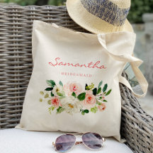 Pink floral Bridesmaid Personalized