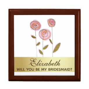 Pink Floral Bridesmaid Proposal Gift Box
