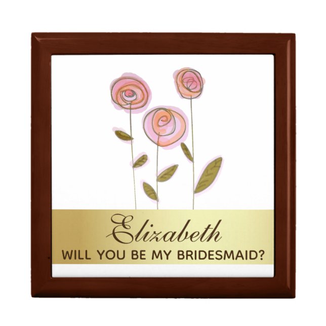 Pink Floral Bridesmaid Proposal Gift Box (Front)