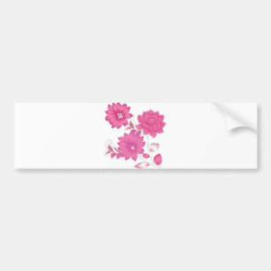 Pink Floral Bumper Sticker Cute Truck Decal