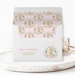 Pink Floral Bunny Rabbit Girl Baby Shower Birthday Envelope<br><div class="desc">These adorable bunny themed envelopes are sure to put a smile on anyone's faces! The soft pink,  gold and sage green scheme makes this design perfect for a girl baby shower / birthday.</div>