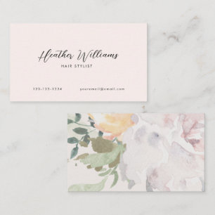 Pink Floral Business Card