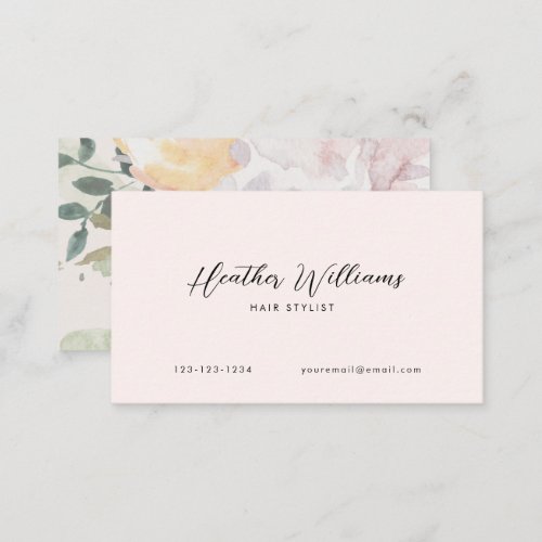 Pink Floral Business Card