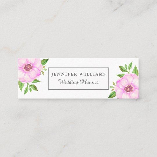 Pink Floral Business Cards