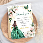 Pink Floral Butterflies Princess Quinceanera Thank You Card<br><div class="desc">Pink Floral Butterflies Princess Quinceanera Thank You Card</div>