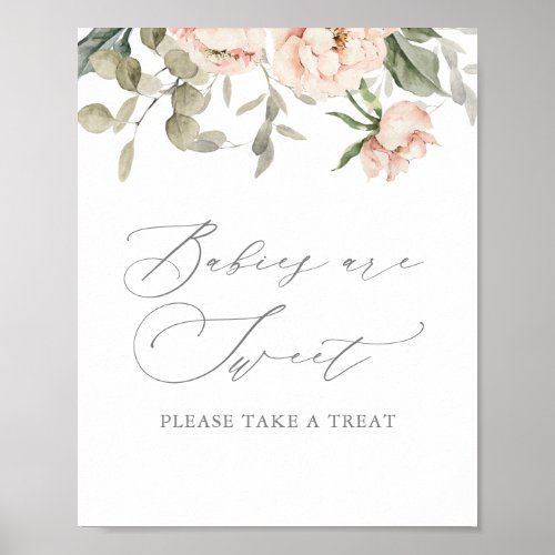 Pink Floral Butterfly Baby Shower Babies Are Sweet Poster