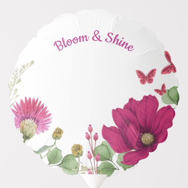 Pink Floral & Butterfly Balloon Decoration (Front)