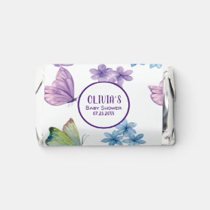 Pink Floral Butterfly Girl Baby Shower Welcome Hershey's Miniatures