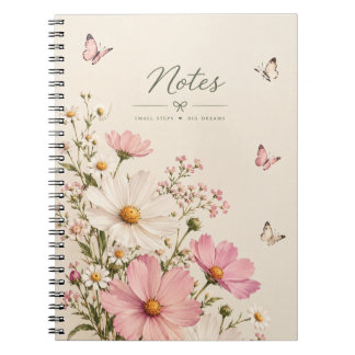 Pink Floral Butterfly Notes Notebook –