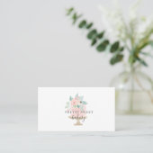 Pink Floral Cake Bakery Business Cards (Standing Front)