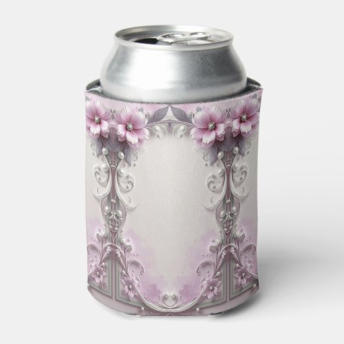 Pink Floral Can Cooler