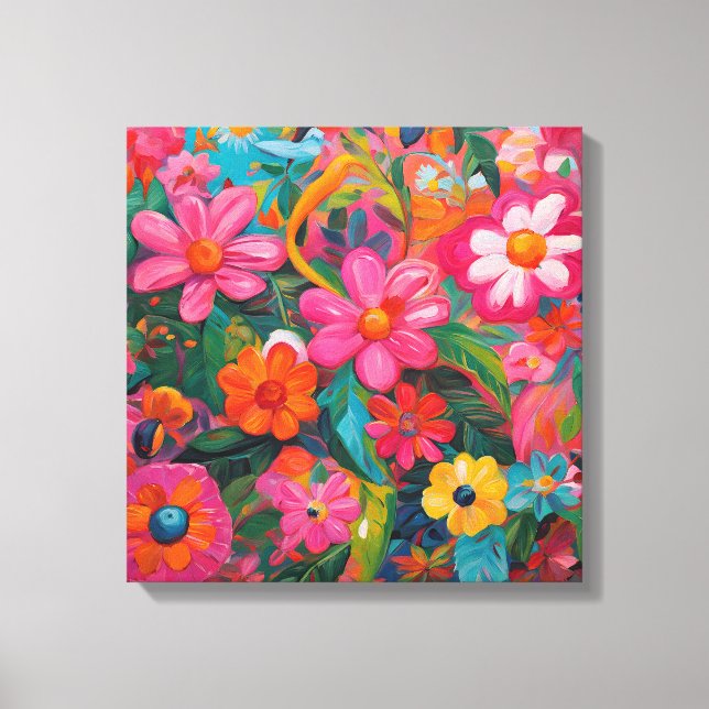 Pink Floral  Canvas Print (Front)