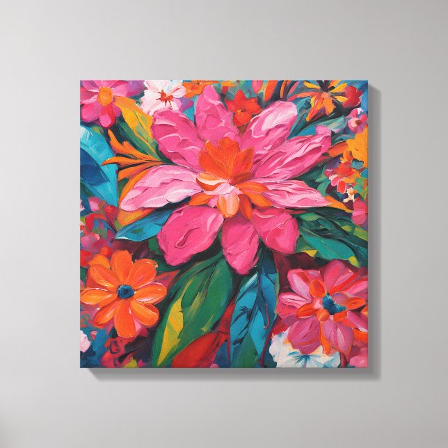 Pink Floral  Canvas Print (Front)