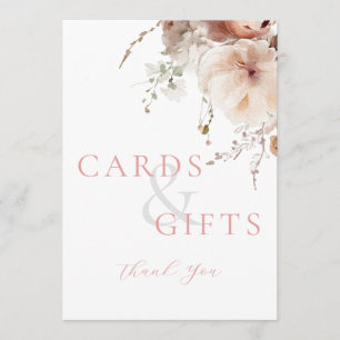 Pink Floral Cards and Gifts Bridal Shower Sign