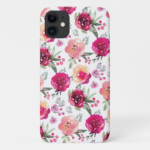 Pink Floral iPhone 11 Case