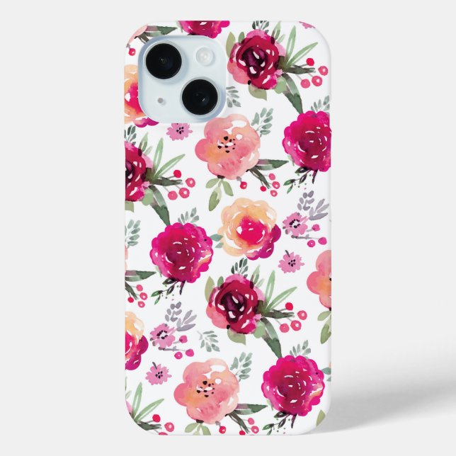 Pink Floral Case-Mate iPhone Case (Back)