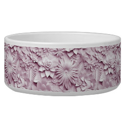 Pink Floral Ceramic Pet Bowl