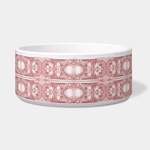 Pink Floral Ceramic Pet Bowl