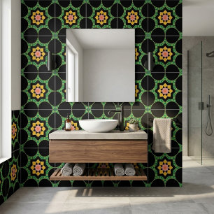 Pink Floral  Ceramic Tile