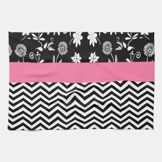 pink floral chevron towel (Horizontal)