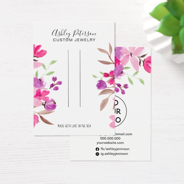 Pink floral chic jewelry hair clip display (Desk)