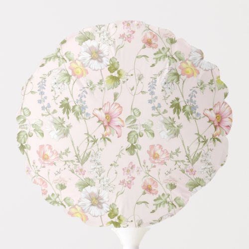 Pink Floral Chinoiserie Baby Shower Balloon