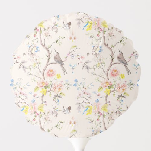 Pink Floral Chinoiserie Baby Shower Balloon