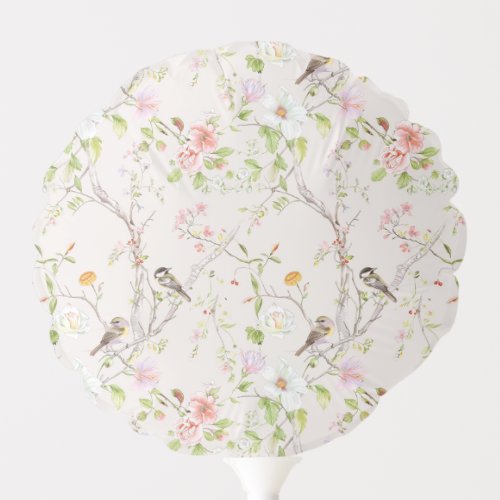 Pink Floral Chinoiserie Baby Shower Balloon