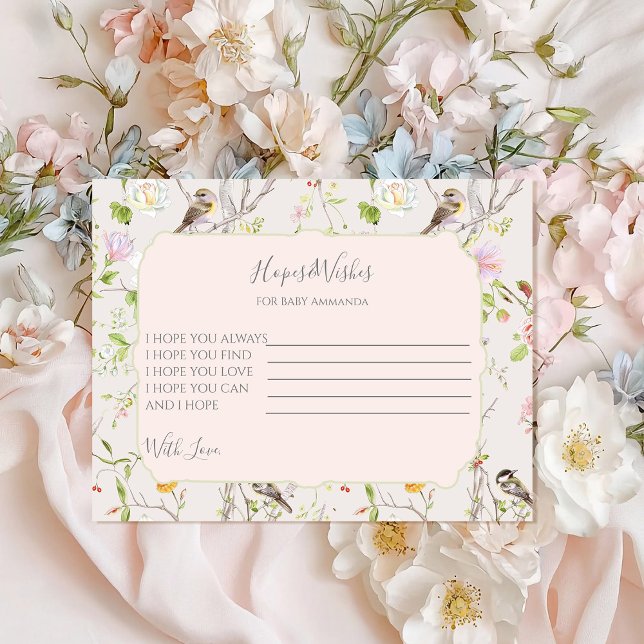 Pink Floral Chinoiserie Baby Shower Enclosure Card (Creator Uploaded)