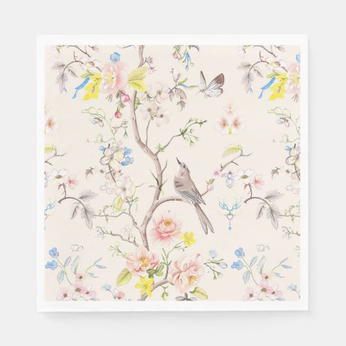 Pink Floral Chinoiserie Napkins