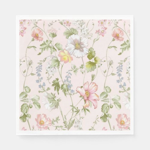 Pink Floral Chinoiserie Napkins