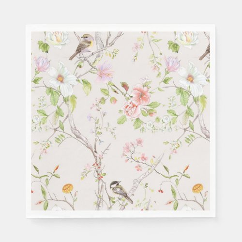 Pink Floral Chinoiserie Napkins
