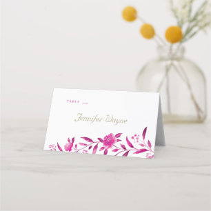 Pink floral Chinoiserie Wedding place cards