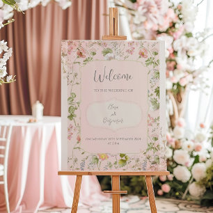 Pink Floral Chinoiserie Wedding Poster
