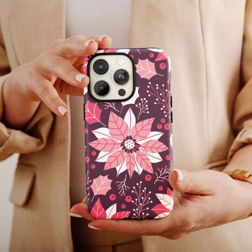 Pink Floral Christmas iPhone  Christmas iPhone iPhone 13 Pro Max Case