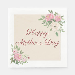 Pink Floral Church Mother's Day Brunch Napkins