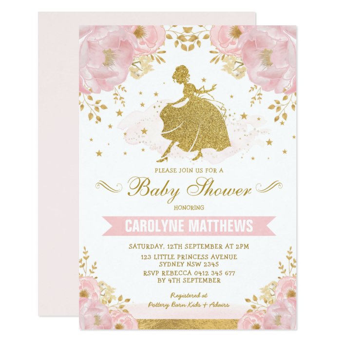 cinderella baby shower invitations