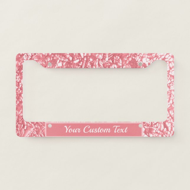 Pink Floral Cluster Abstract Girly Custom Unique License Plate Frame (Front)
