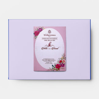 Pink Floral Colourful Wedding Invitation Cards Envelope