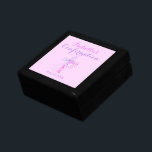 Pink floral confirmation cross name gift box<br><div class="desc">Modern confirmation gift box with a floral cross on a pink background and a hand lettered script name. Personalize with name,  text and date.</div>