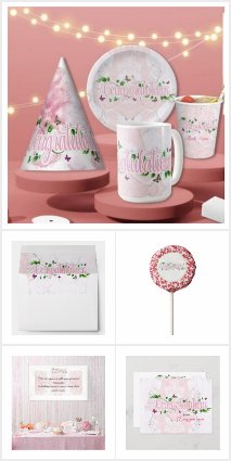 Pink Floral Congratulaions text Party Supplies