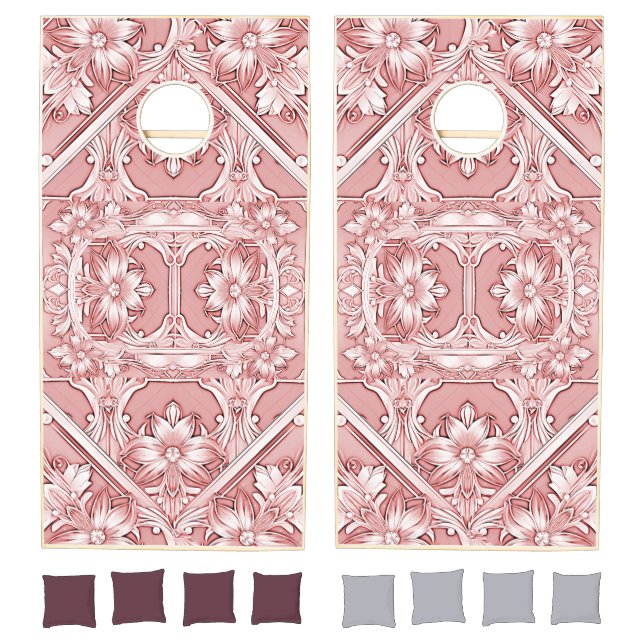Pink Floral Cornhole Set (Set)