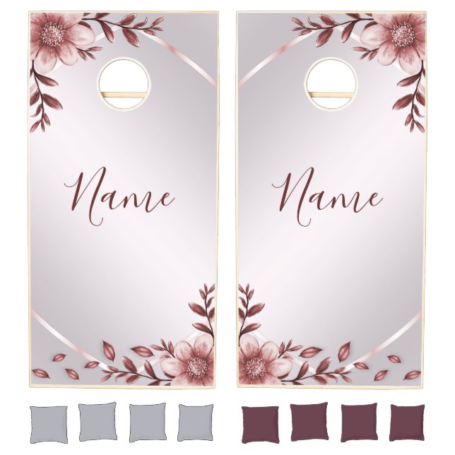 Pink Floral Cornhole Set (Set)