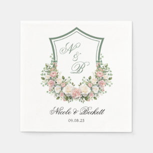 Pink Floral Crest Napkins