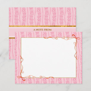 Pink Floral    Custom Stationery Memo Pad for Here Note Card
