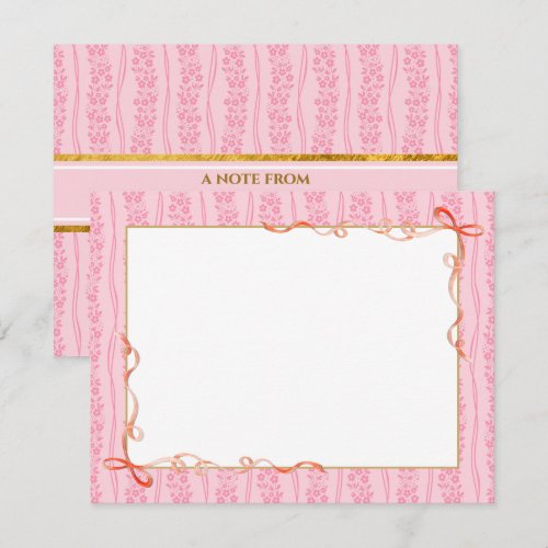 Pink Floral  | Custom Stationery Memo Pad for Here Note Card