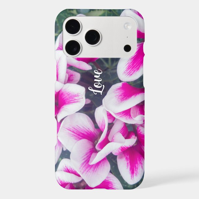 Pink Floral Cyclamen Photography iPhone Case (Back)