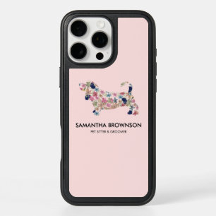 Pink Floral Dachshund Dackel iPhone 16 Pro Max Case