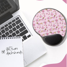 Pink Floral Dachshund Themed Desk